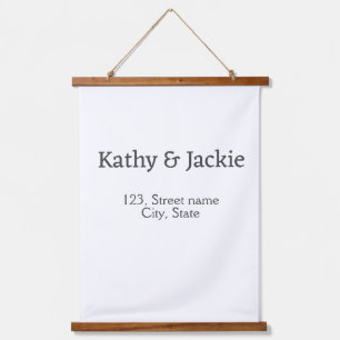 White black couple name address city state simple  hanging tapestry