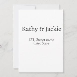 White black couple name address city state simple  invitation