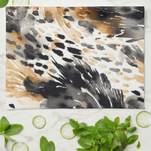 White Black Cream Leopard Animal Kitchen Towel