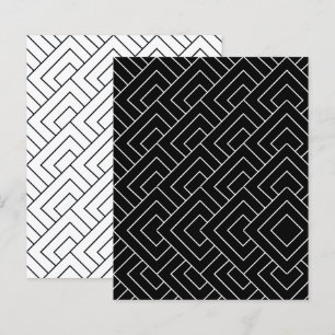 White Black Diamond Grid Scrapbook Paper