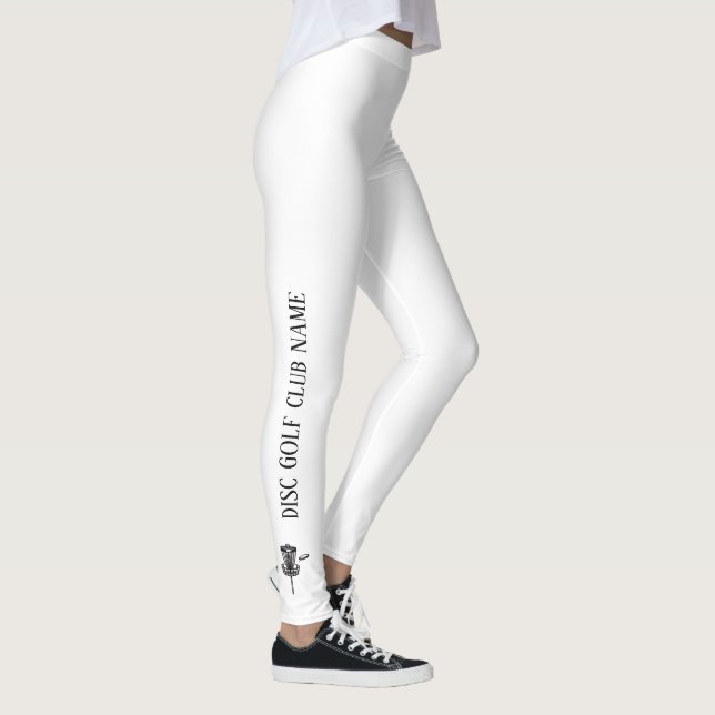 White & Black Disc Golf Activewear Leggings (Right)
