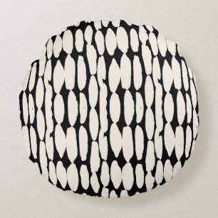 White black dot pattern. shibori circle seamless.  round pillow