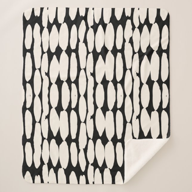White black dot pattern. shibori circle seamless.  sherpa blanket (Front)