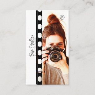 White & Black Film Your Photo & Logo Photography Business Card