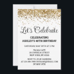 White Black Gold Glitter 40th Birthday Party Forty Invitation<br><div class="desc">Fortieth Editable template Glam Invite,  Let's celebrate digital Any Age,  Instant download 41st 42nd 43rd,  44th 45th 46th 47th 48th,  49th Custom Modern Chic Calligraphy,  40 first second third fourth,  fifth sixth seventh eighth ninth,  Personalized Elegant trendy for her,  Golden Adult script simple celebration,  stylish personalised wife best friend</div>
