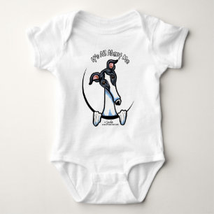 White Black Greyhound IAAM Baby Bodysuit