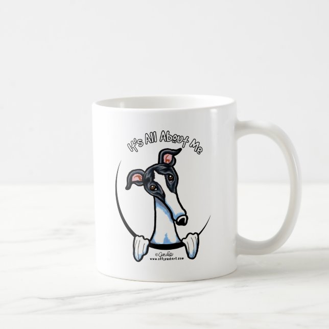 White Black Greyhound IAAM Coffee Mug (Right)