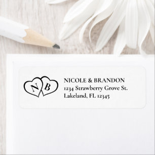 White & Black Heart Monogram Wedding