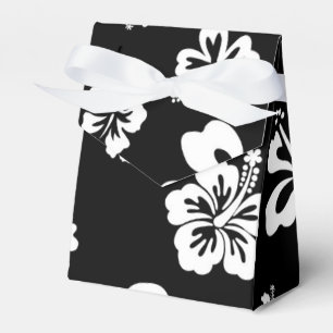 White & Black Hibiscus Flower Party Favour Box