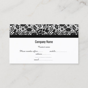 WHITE  BLACK LACE COMPANY BUSINESS  CARD