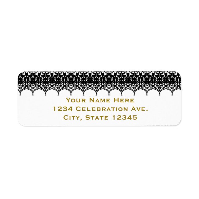 White & Black Lace Look Elegant Wedding Invitation (Front)