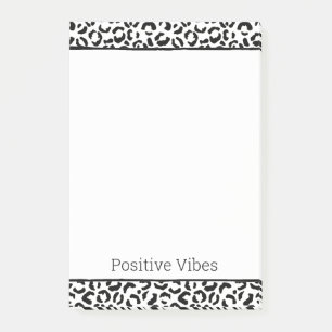 White Black Leopard Print Post-it Notes