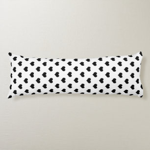 White Black Love Heart Pattern Design Body Pillow