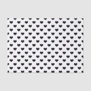 White Black Love Heart Pattern Design Tissue Paper