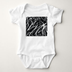 White Black Marble: Abstract Vintage Baby Bodysuit
