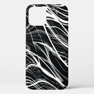 White Black Marble: Abstract Vintage iPhone 12 Case