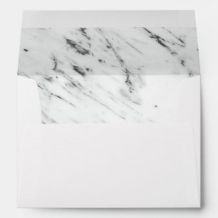 White & Black Marble Wedding Invitation Envelope