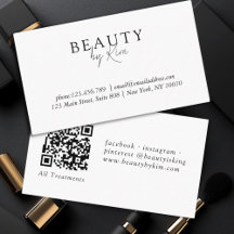  White & Black  Minimal Elegant, Salon QR Code