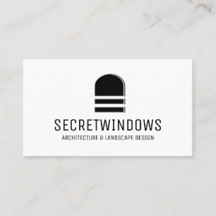 White Black Minimalist Architecture Window Business Card