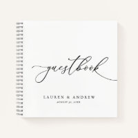 White & Black Minimalist Wedding Guestbook
