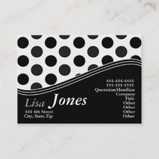 White & Black Monogram Business Cards