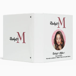 white black Monogram photo Hairstyle Lookbook Binder