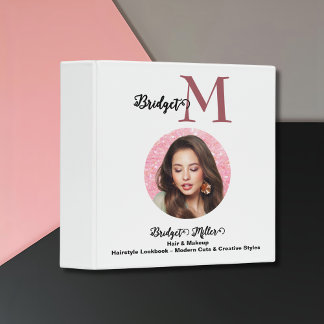 white black Monogram photo Hairstyle Lookbook Binder