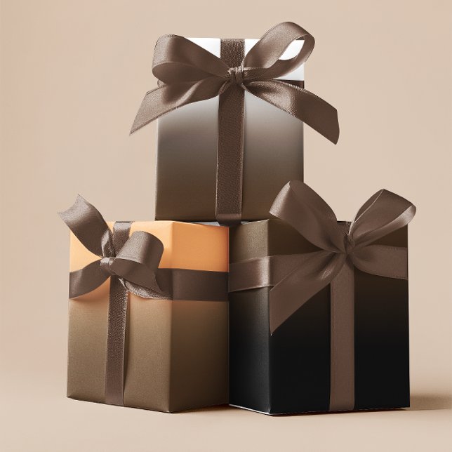 White Black Orange and Brown Ombre Mix Wrapping Paper Sheet (White Black Orange and Brown Ombre Mix Wrapping Paper Sheets)