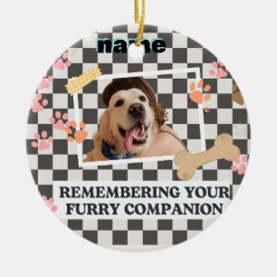 white black  personalised name Bandana Ceramic Ornament