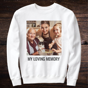  White Black Personalized Cat Mom Family Pet Photo Sweatshirt