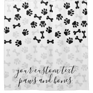 White Black Pet Dog Cat Bone Paws