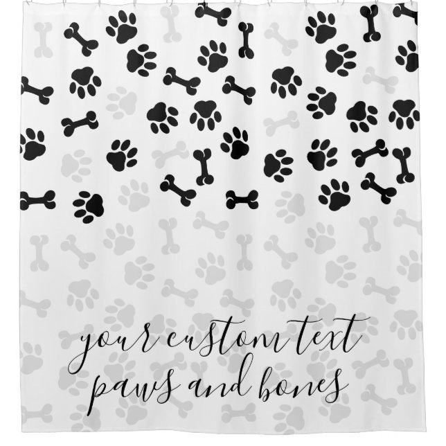 White Black Pet Dog Cat Bone Paws (Front)