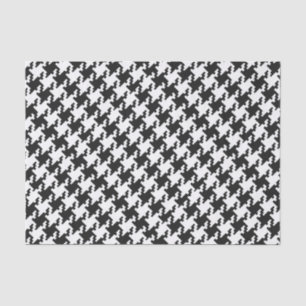 White & Black Pied De Poule Pattern Tissue Paper