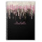 White Black Pink Glitter Drips Personalized Name