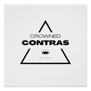 White Black Prism Crowned Contras Glossy Poster