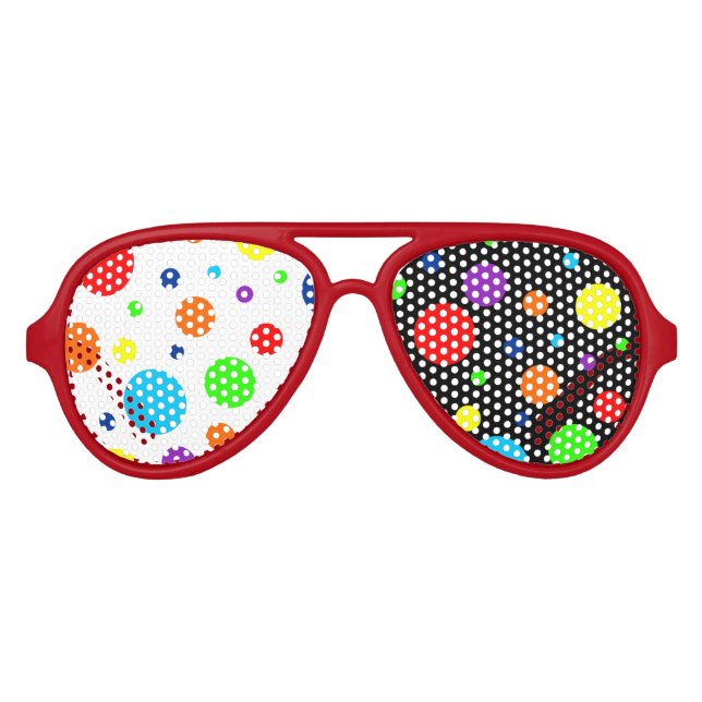 White/Black Rainbow Spots Party Shades (Front)