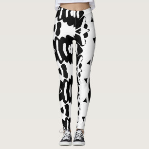 White & Black Ratti_Creative_Arts" Leggings