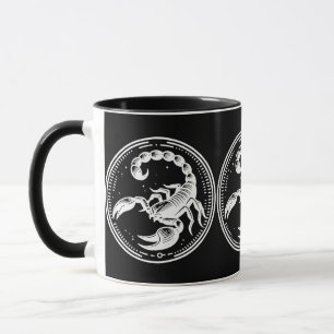 White Black Scorpion Astrology Zodiac Sign Scorpio Mug