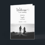 White Black Script Photo Wedding Order of Service Program<br><div class="desc">A beautiful white and black calligraphy script design showcasing the couple's photo. A modern wedding couple photo design with simple minimalistic elements. An ideal wedding modern order of service program design for anyone who loves script calligraphy, black and white designs and photo picture wedding stationery. Matching wedding invitations and other...</div>