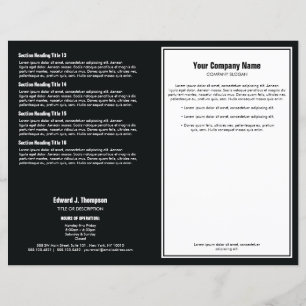 White Black Simple Border Brochure