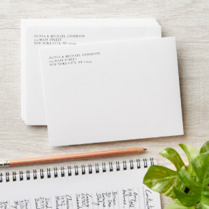 White Black Simple Minimalist Coloured Envelope