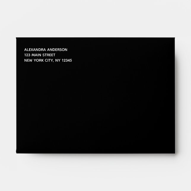 White Black Simple Minimalist Coloured Envelope (Front)