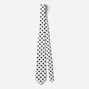 White Black Stars Pattern Decorative Tie