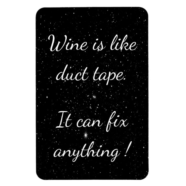 White Black Stars Wine  Magnet (Vertical)