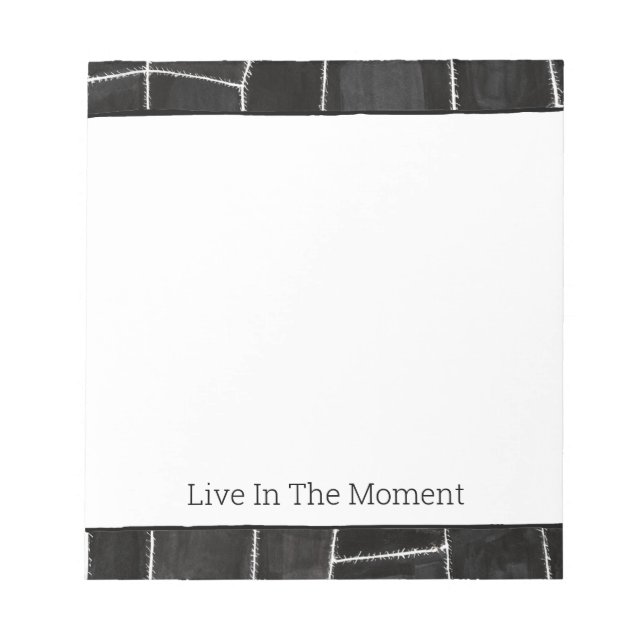 White Black Stitches Notepad (Front)