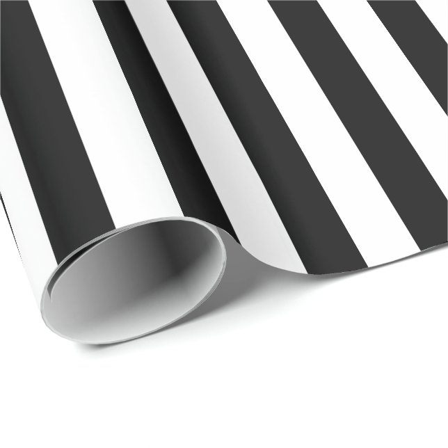 White/Black Stripe Wrapping Paper (Roll Corner)