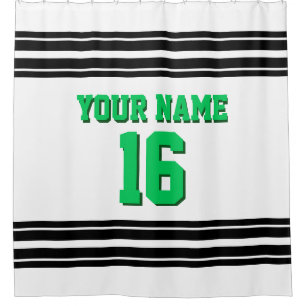 White Black Stripes Sports Jersey Emerald Green