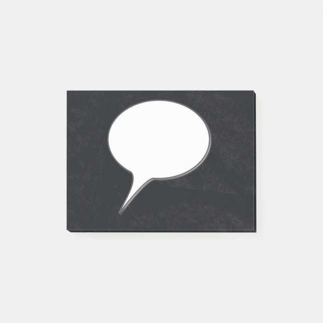 White & Black Talk Bubble Personalized Name Post-it Notes (Front)