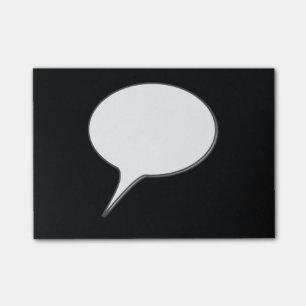 White & Black Talk Bubble Personalized Name Post-it Notes