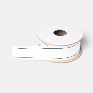 White Black Trim Preppy Sports School Timeless Grosgrain Ribbon